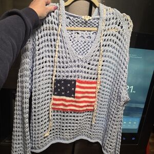 POL Light Blue Knit Top